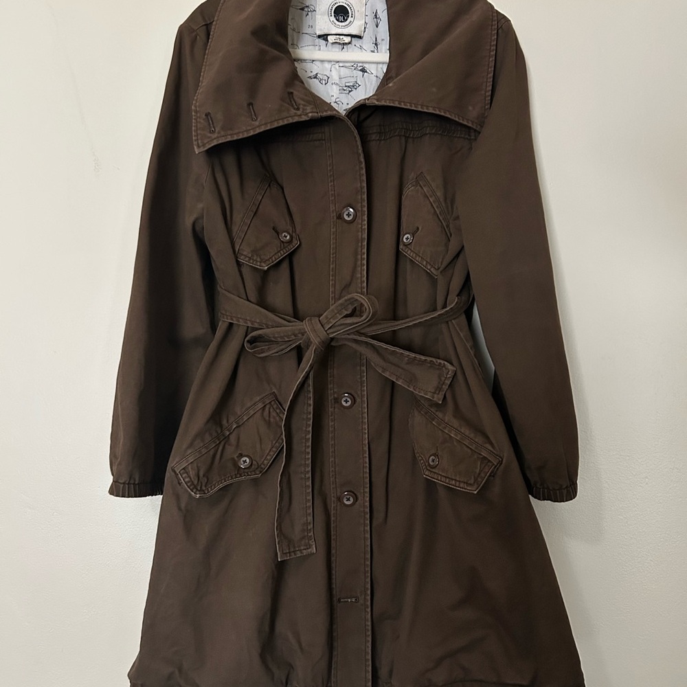Daughters of the liberation midi length light trench coat Anthropologie L Olive